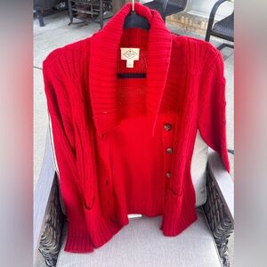 Red cardigan long sleeve